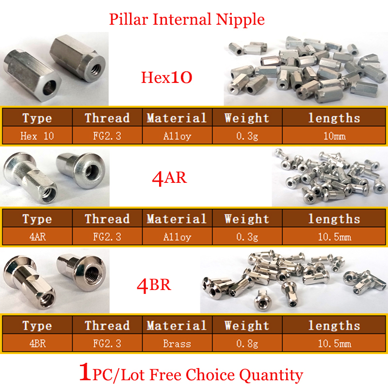 Spoke Nipple Brass - 1 pz/lotto Pilastro bici interna Raggio