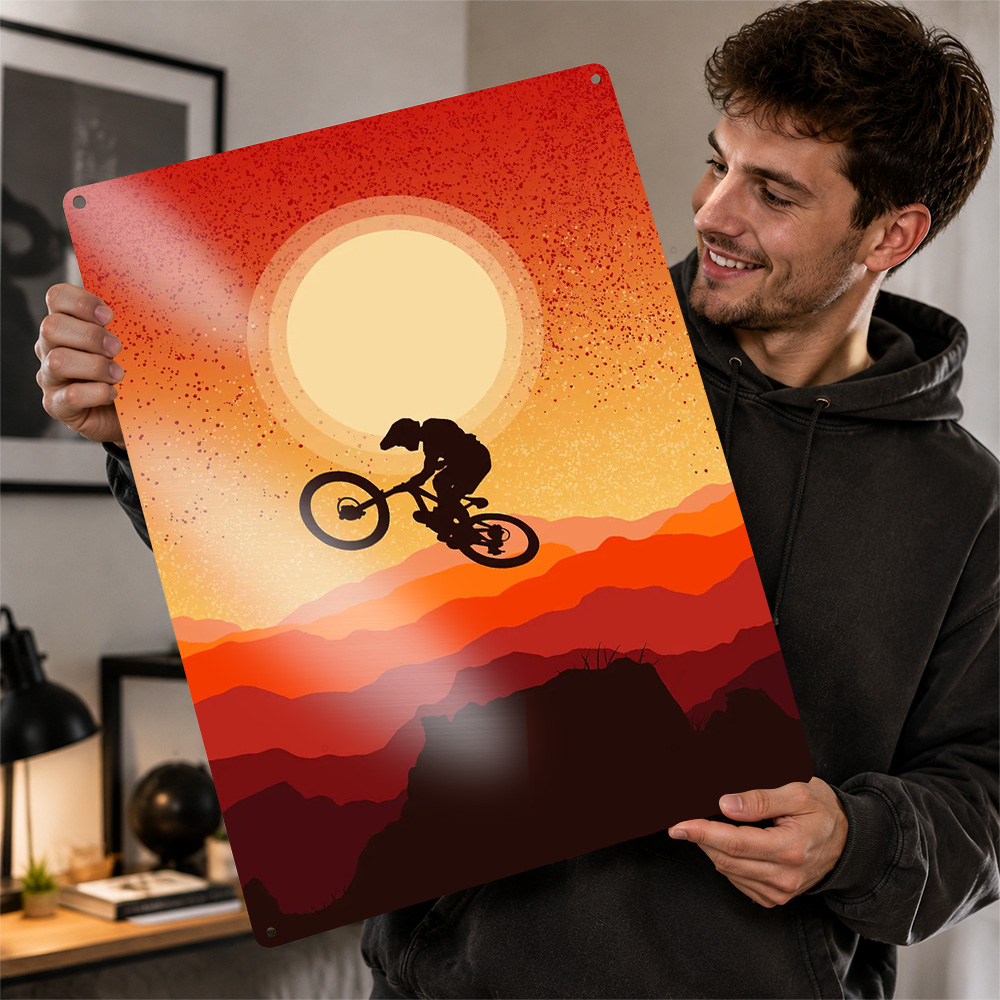 Mountain Biking Europe - Poster in Alluminio per Mountain Bike,